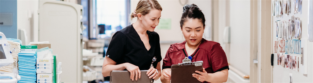 Photo of nurses in the hallway